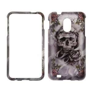  Touch 4G D710 Transparent Black and White Skull with Rose and Thorn 