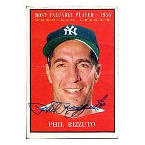  Phil Rizzuto Autographed / Signed 1961 Topps Card Sports 