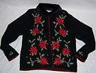 Ugly Christmas Sweater Large Victoria Jones Holiday Party Faux Fur 