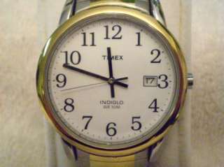 Timex Indiglo Easy Read Two Tone Date Mens Flex Watch  