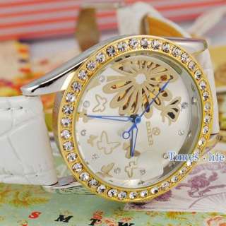 New Crystal Watch Women White Design Automatic Pattern  