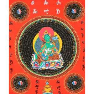  Goddess Green Tara Mandala with Syllable Mantra and 