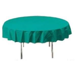 Plastic Round Table Cover, Teal 