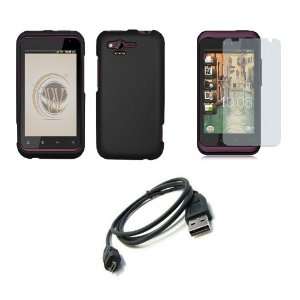  HTC Rhyme (Verizon) Premium Combo Pack   Black Rubberized 