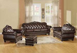   SOFA LOVESEAT COLLECTION ANNONDALE TOP GRAIN LEATHER BROWN 2 PIECE SET