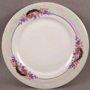  Vintage Bavaria Pink Roses Lustre Ware Dessert Plate