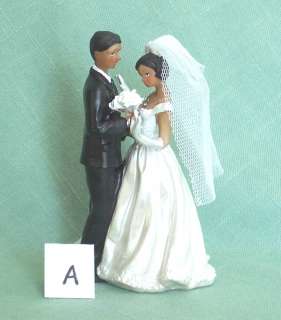 African American Couple Wedding Cake Topper 2 Styles  