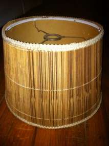 Vintage Retro Bamboo Wicker Wood Lamp Shade Mid Century Modern  