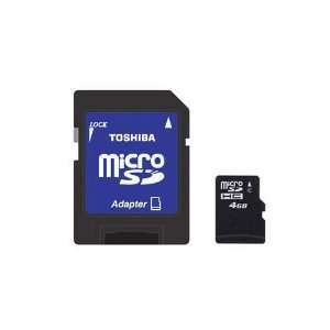  Toshiba 4G Micro SDHC w/Adapter: Electronics