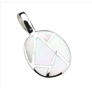  Mother of Pearl & 925 Sterling Silver Pendant: Jewelry