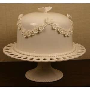 Godinger Ivory Cake Plate with Dome 10 