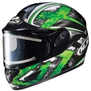  HJC CL 16 Shock Green Snow Helmet with Dual Lens Shield 