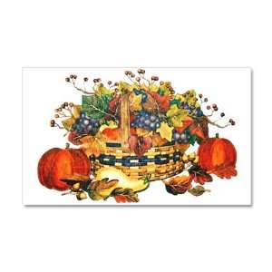   Wall Vinyl Sticker Thanksgiving Harvest Basket Pumpkins Fall Leaves
