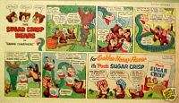 1954 Post Sugar Crisp Cereal Bears Comic Strip Cartoon AD  