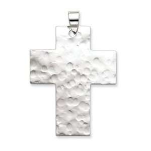   Designer Jewelry Gift Sterling Silver Hammered Latin Cross Pendant