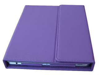 Purple Folding Leather Case with Wireless Bluetooth Keyboard for iPad 