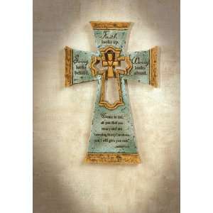 Abbey Press Faith Looks Up Resin Wall Cross With Detailing and Cut Out 