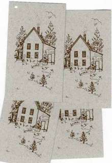50 LG HANG TAGS NORTHWOODS HOUSE GRAY BROWN ANTIQUE~~  