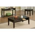 poundex dark finish wood sofa table with beveled glass top