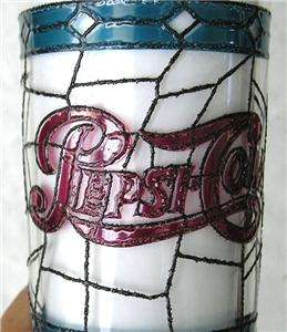 1970s Pepsi Cola Stain Glass Design, Drinking Glass  