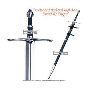 Two Handed Medieval Knight Long Strider Sword w/ Dagger  