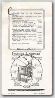 1920 Western Electric Washing Machine Catalog on CD  