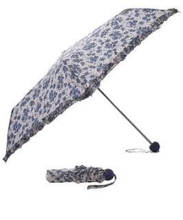 Blue Pattern (Blue) Compact Frill Floral Umbrella  213471449  New 