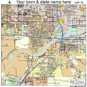  Street & Road Map of Colton, California CA   Printed 
