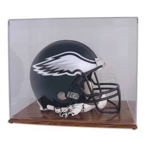  Oak Football Helmet Eagles Logo Display Case Sports 