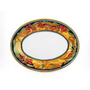  Hand Painted Italian Ceramic 15 inch Oval Platter Frutta 