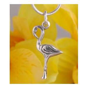  Sterling Silver Flamingo Bird Standing 3D Charm 