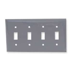   DEVICE KELLEMS NP4GY Wall Plate,Switch,4Gang,Gray