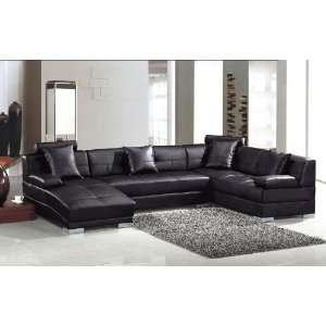  3334 Black Ultra Modern Sectional Sofa