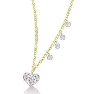 Meira T 14K Gold Pave Set Diamond Baby Heart Charm Accented with Bezel 