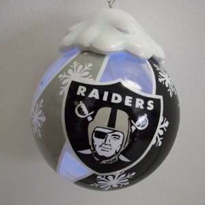    Oakland Raiders NFL Light Up Glass Ball Ornament