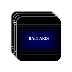 Personal Name Gift   BALTAKIS Set of 4 Mini Mousepad Coasters (black 