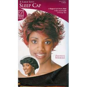  Donna Collection XL Satin Sleep Cap Black #11021 Beauty