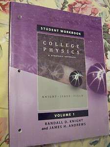   Physics A Strategic Approach Student Workbook Volume 1 Knight Andrews