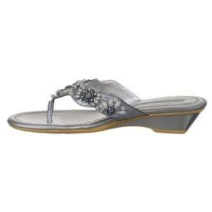 Bandolino Glancing Silver Leather Thong Sandals NEW  