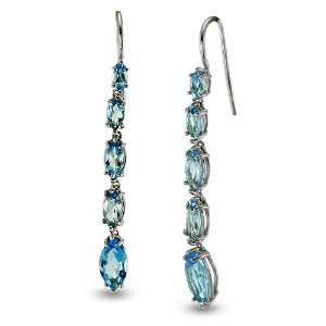  Long Dangling Strand Earrings With Genuine Marquise Shaped 