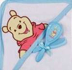   POOH HOODED TOWEL WITH BRUSH AND COMB, Baby Shower, Diaper Cake  