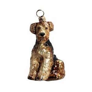 Welsh Terrier Blown Glass Ornament 