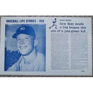  Mickey Mantle Baseball Life Stories 1953 Poster Print 