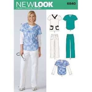  New Look Sewing Pattern 6840 Miss/Men Scrubs, Size A (10 