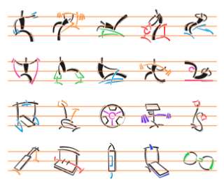   200 icons of fitness excercises and objects in two colors. Very rich