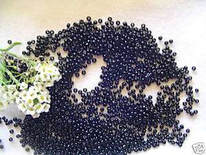 11/0 Old Time French Black Opaque Seed Beads  