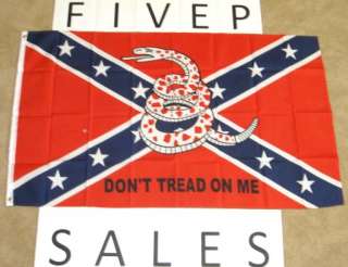 NEW 3X5 REBEL DONT TREAD ON ME FLAG CONFEDERATE 3X5  