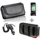LEATHER SKIN CASE POUCH COVER+LCD GUARD+CAR CHARGER for Casio GzOne 