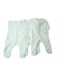Baby Plain White Unisex Long Sleeve Baby Grows/Sleepsuits Allergy Free 