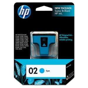  NEW HP 02 Ink Cartridge Cyan (Printers  Inkjet/Dot Matrix 